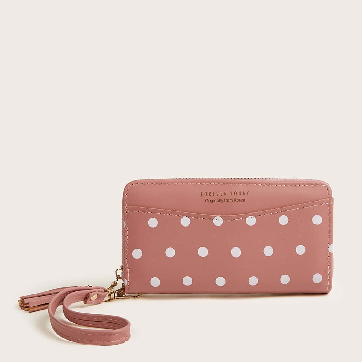 

Tassel Decor Polka Dot Pattern Purse, Pink
