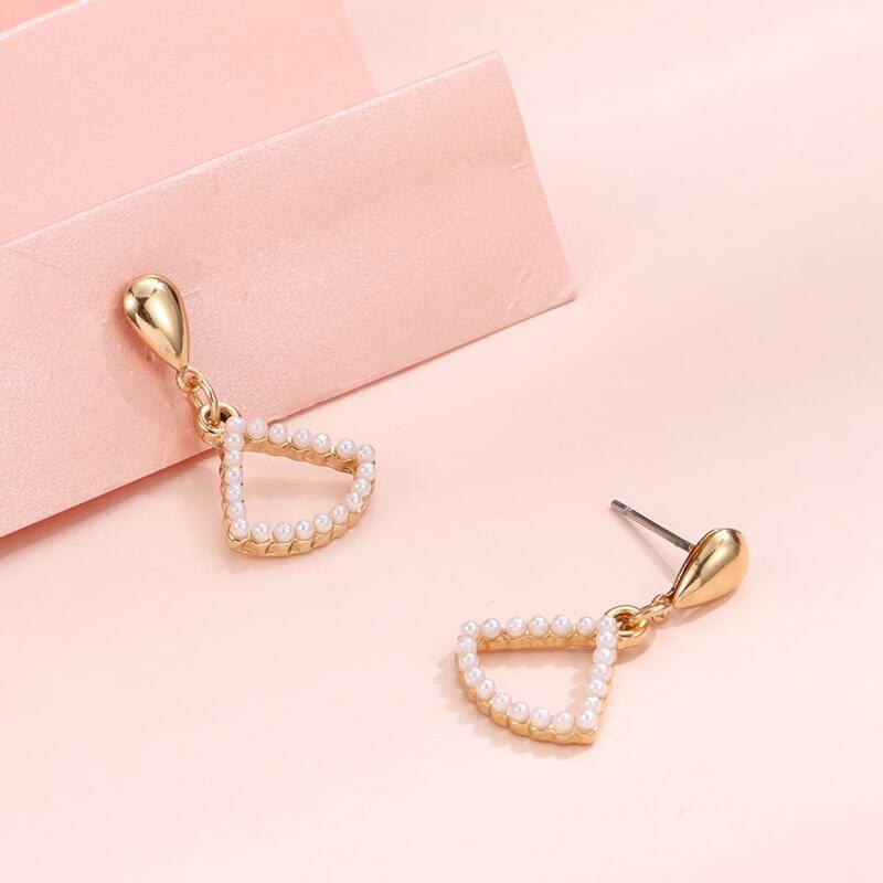 

Geometric Charm Drop Earrings, Gold