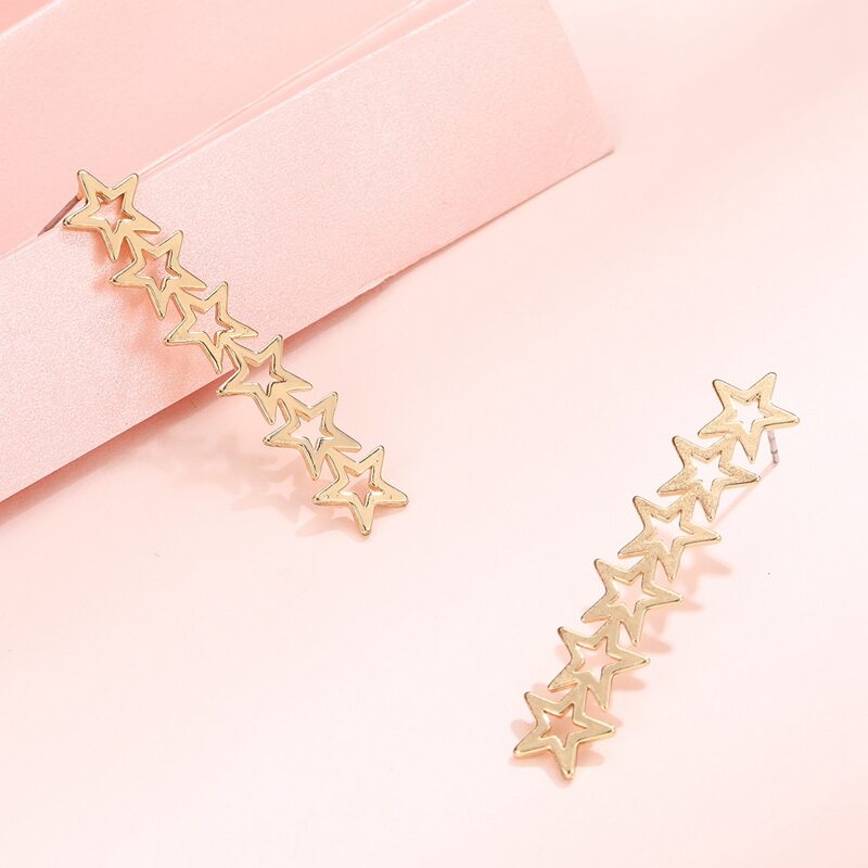 

Star Decor Stud Earrings, Gold