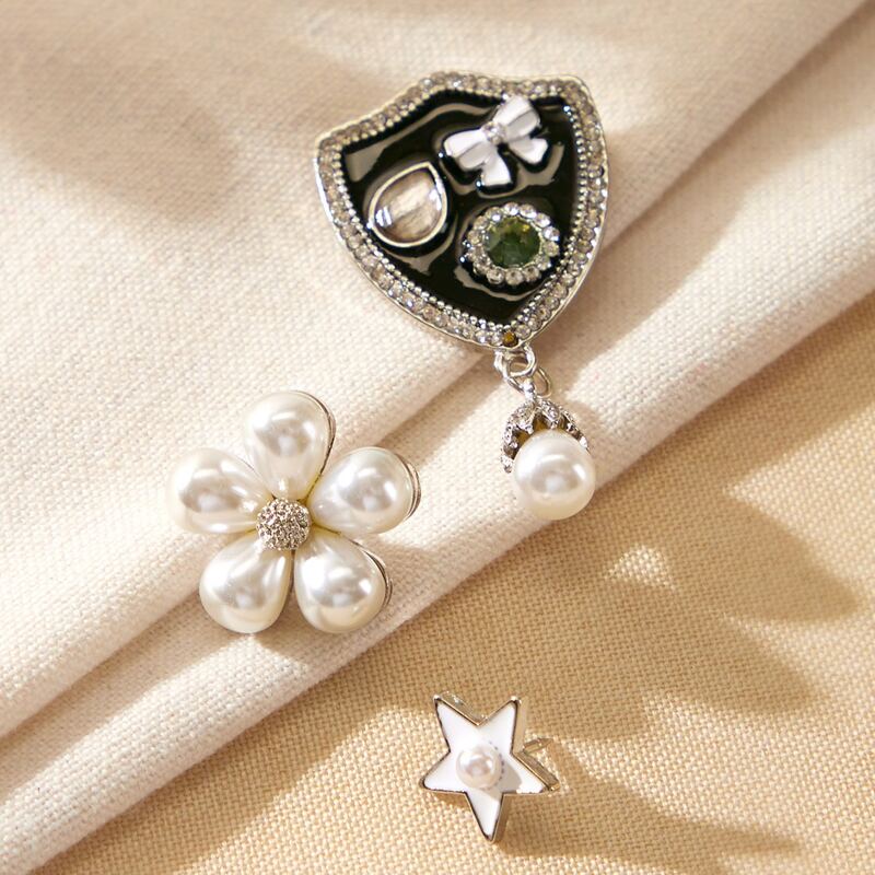 

3pcs Faux Pearl Decor Brooch, Multicolor