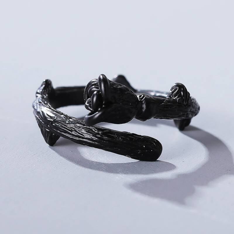 

Rose Cuff Ring, Black