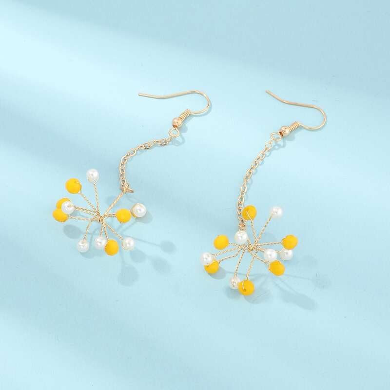 

Faux Pearl Long Earrings, Multicolor