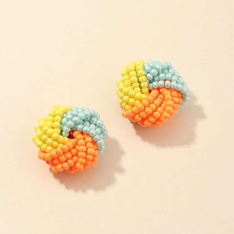 

Colorful Bead Earrings, Multicolor