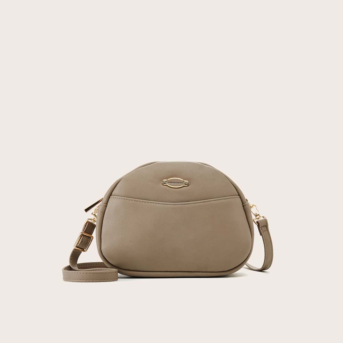 

Curved Top Crossbody Bag, Grey