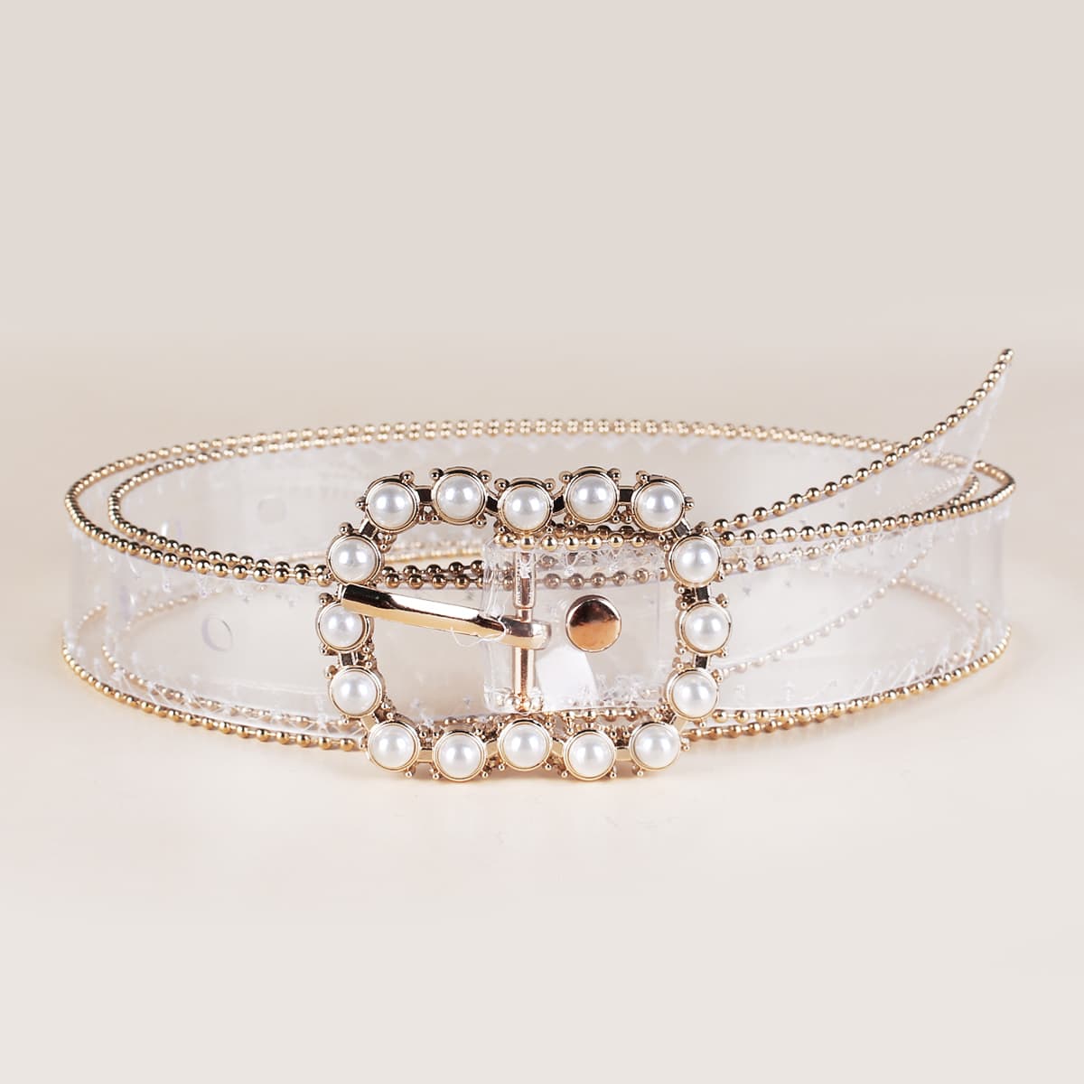 

Faux Pearl Transparent Belt