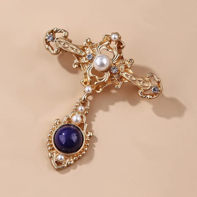 

Vintage Faux Pearl Brooch, Gold