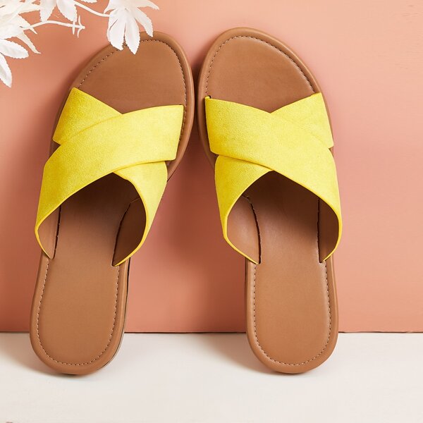 

Cross Strap Sandals, Yellow