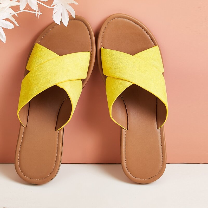 

Cross Strap Sandals, Yellow