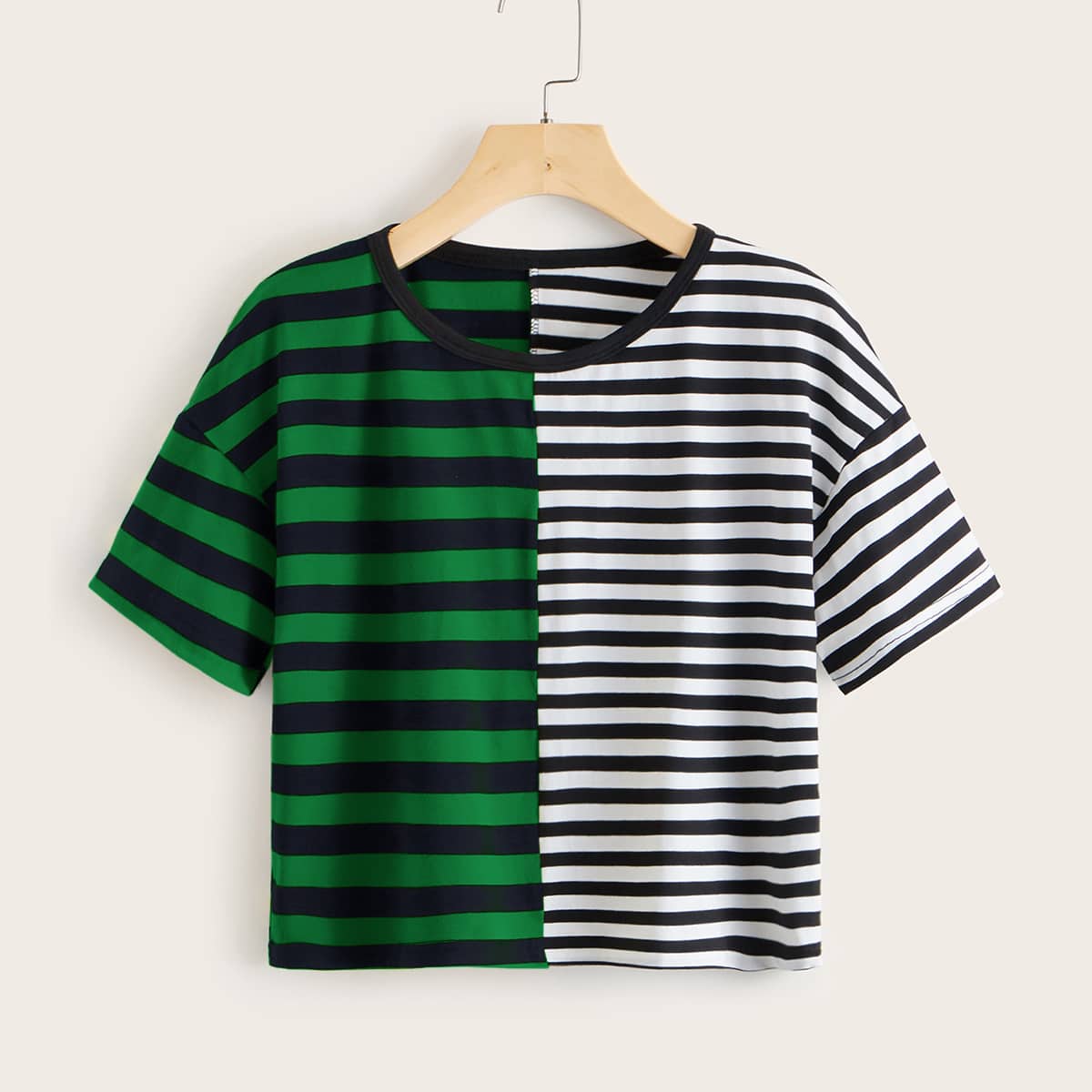 

Two Tone Striped Tee, Multicolor