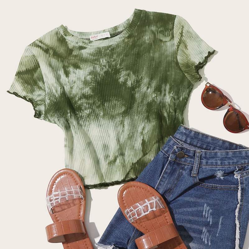 

Ribbed Tie Dye Tee, Multicolor