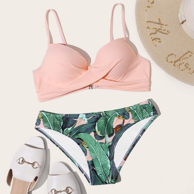 

Tropical Push Up Bikini Swimsuit, Multicolor