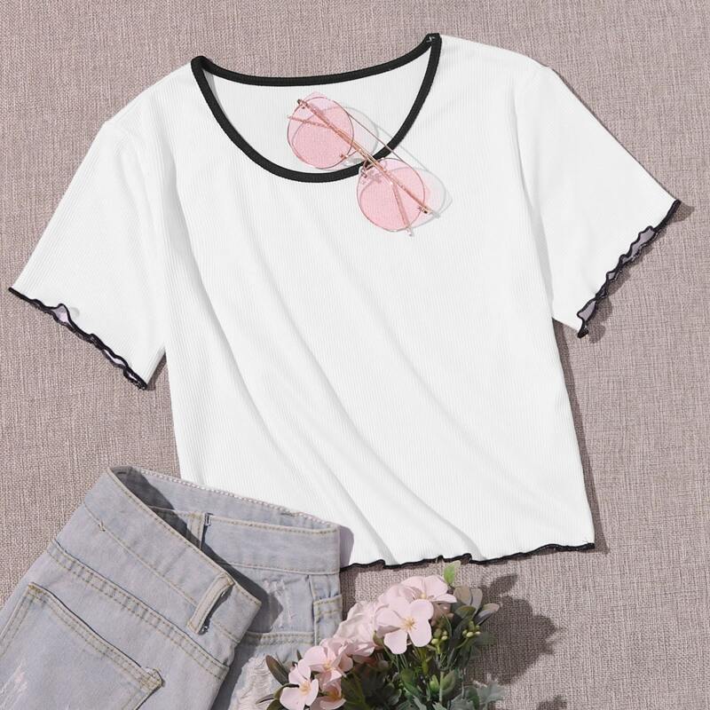 

Lettuce Trim Tee, White