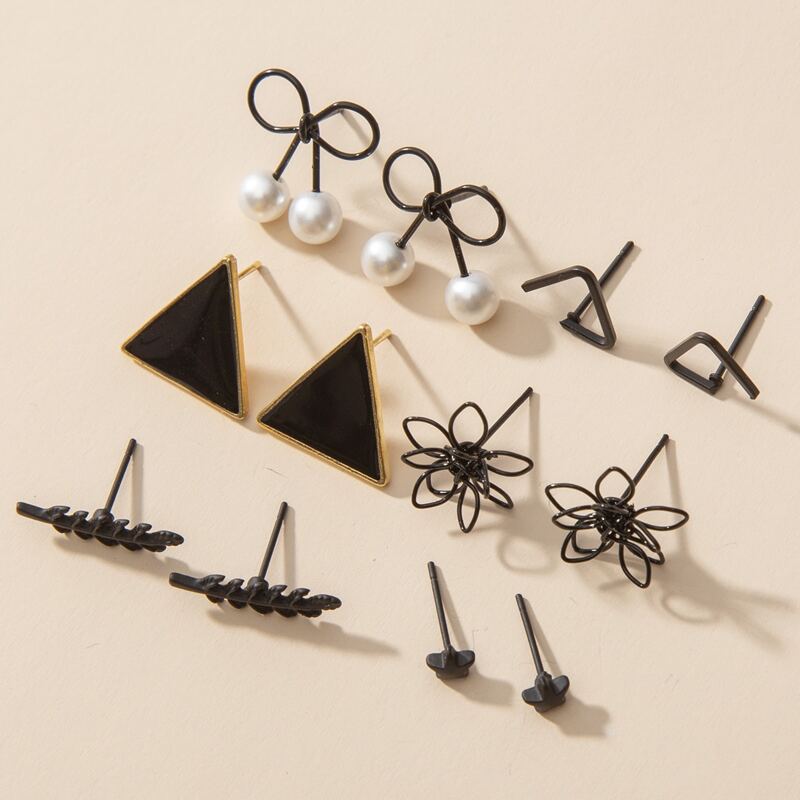 

6pairs Star Shaped Earrings, Multicolor