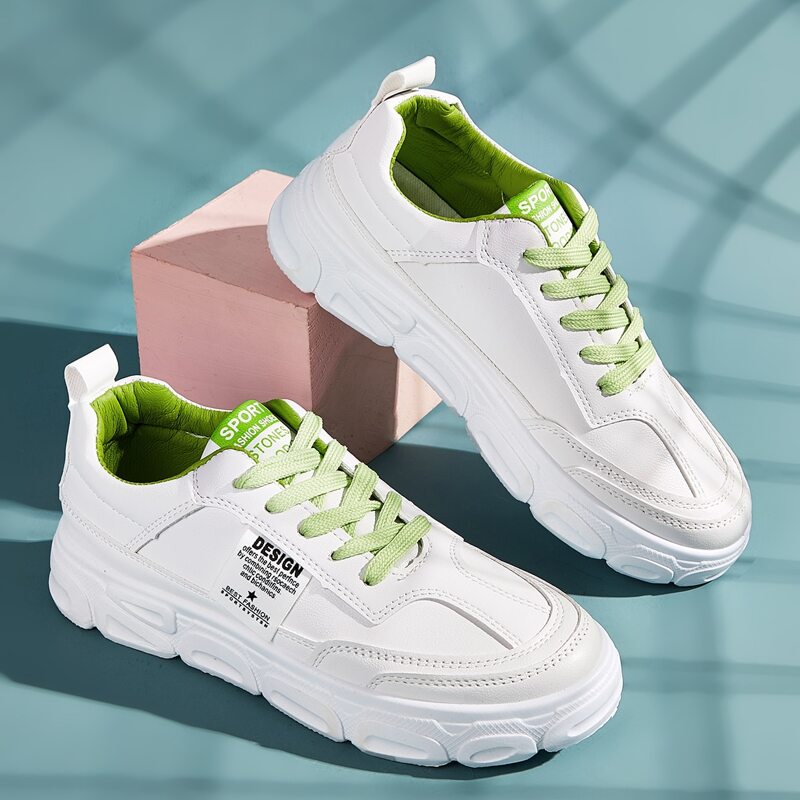 

Letter Lace-up Front Sneakers, White