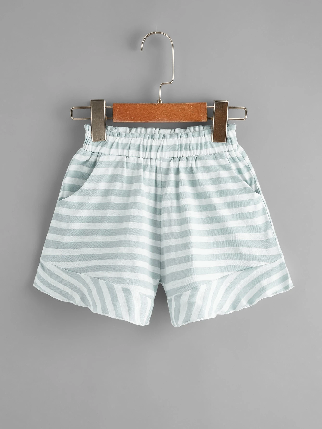 Toddler Girls Striped Slant Pockets Shorts Shein Usa