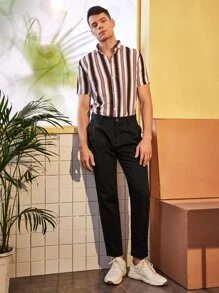 Manfinity Quần Nam Túi màu trơn màu đen Cơ bản - màu đen - Xem 6