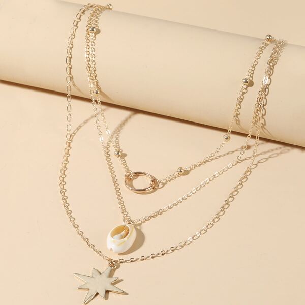 

Многослойное колье Star Charm, Золотистый