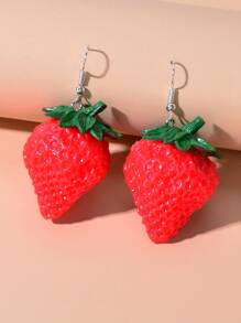 Bông tai dâu tây thả - Đỏ - Xem 3