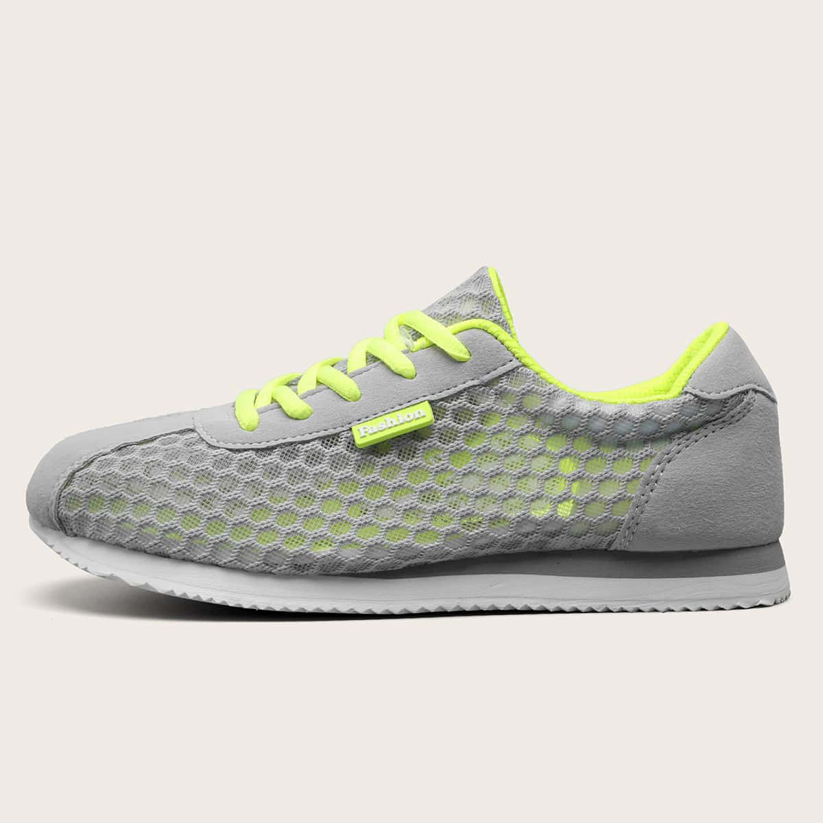 

Mesh Panel Breathable Sneakers, Grey