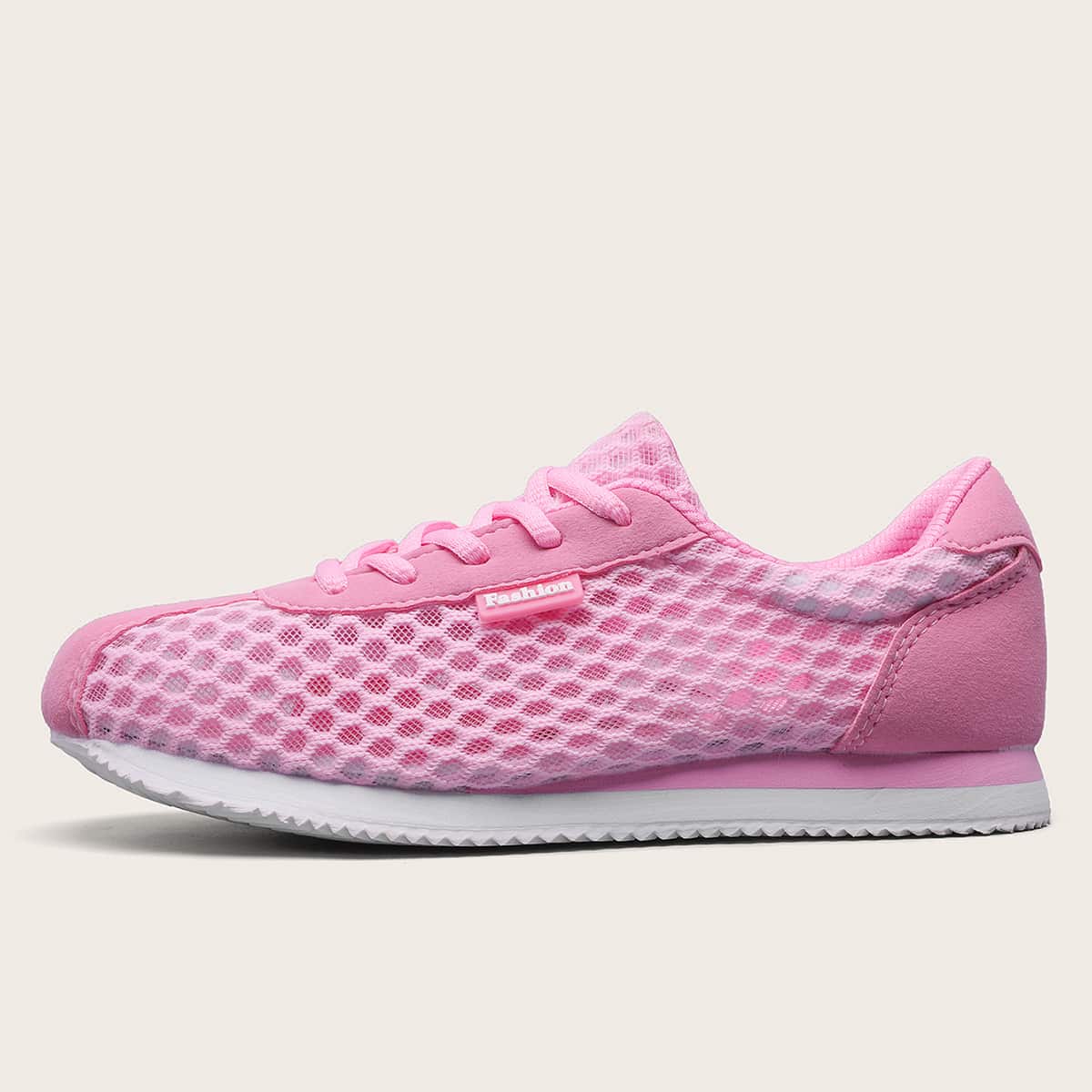 

Mesh Panel Breathable Sneakers, Pink