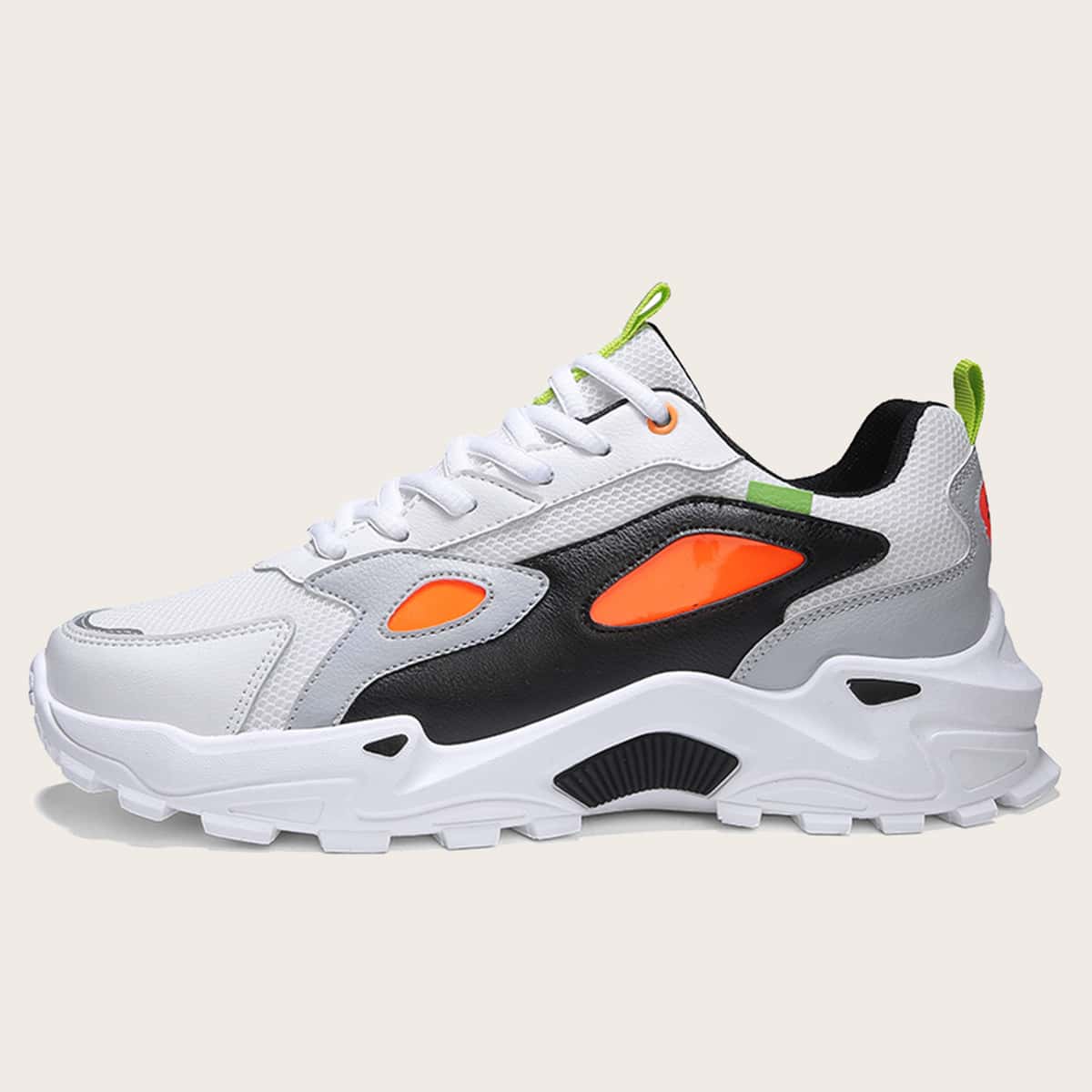 

Guys Lace-up Front Mesh Panel Sneakers, White
