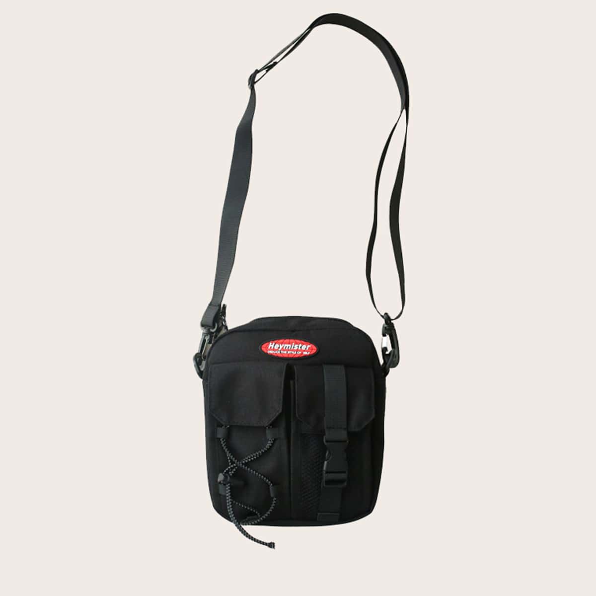 

Guys Letter Graphic Crossbody Bag, Black
