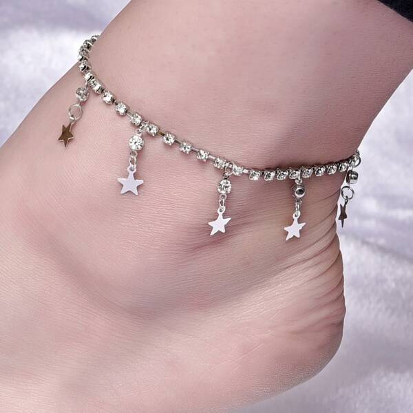 

Star Tassel Anklet, Серебряные