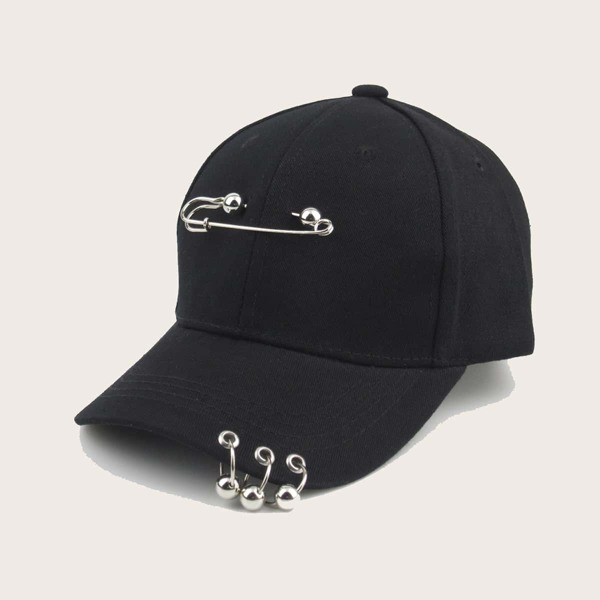 

Boys Metal Decor Baseball Cap, Black