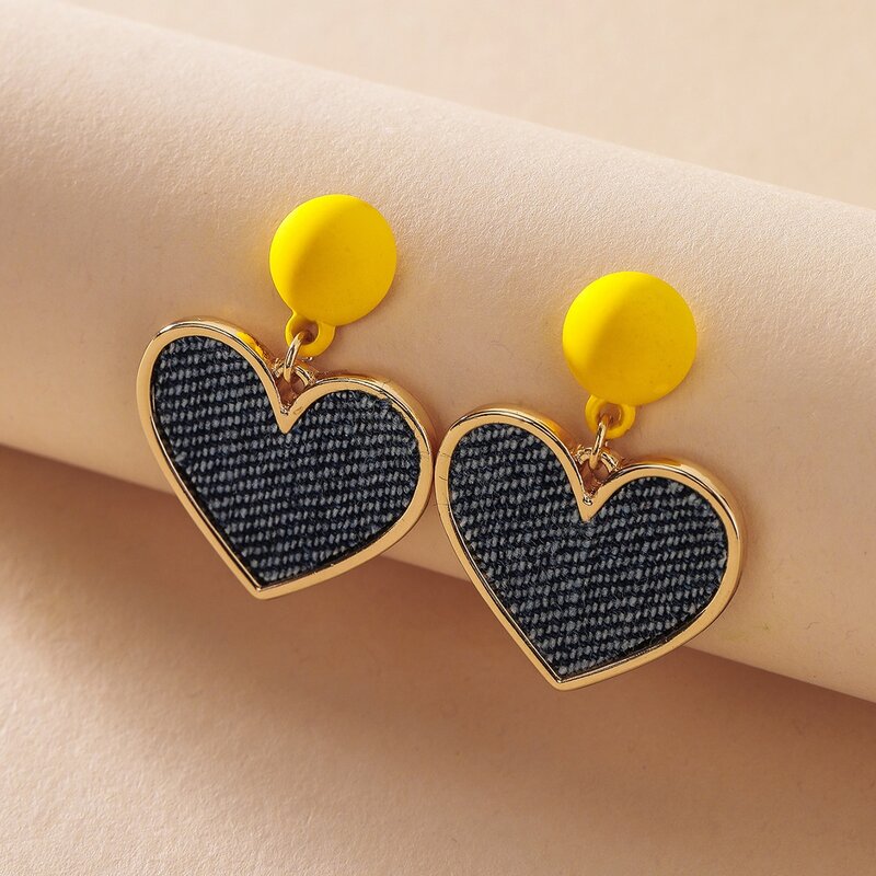 

Heart Drop Earrings, Yellow