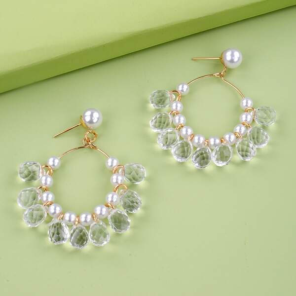 

Crystal Drop Earrings, White