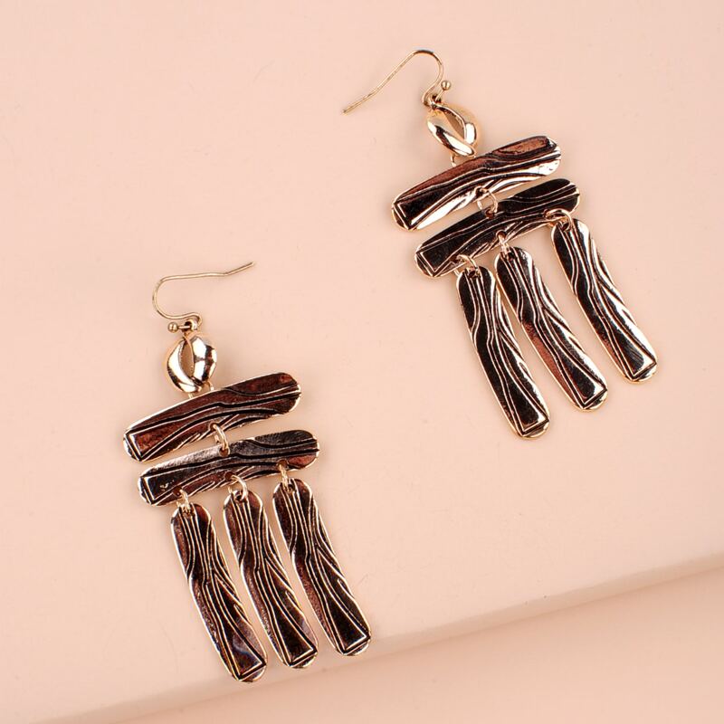 

Geometric Tassel Drop Earrings, Gold