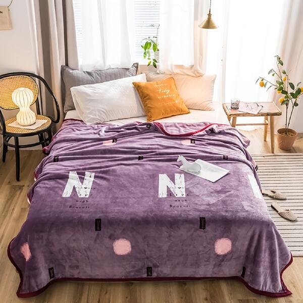 

Letter Graphic Blanket, Purple