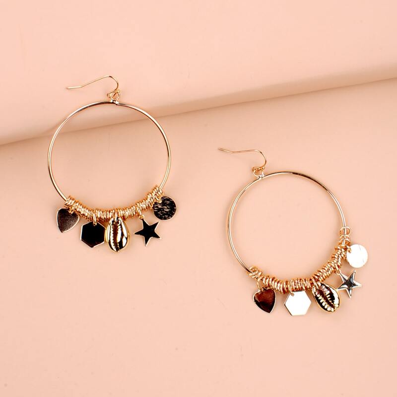 

Shell Tassel Drop Earrings, Gold