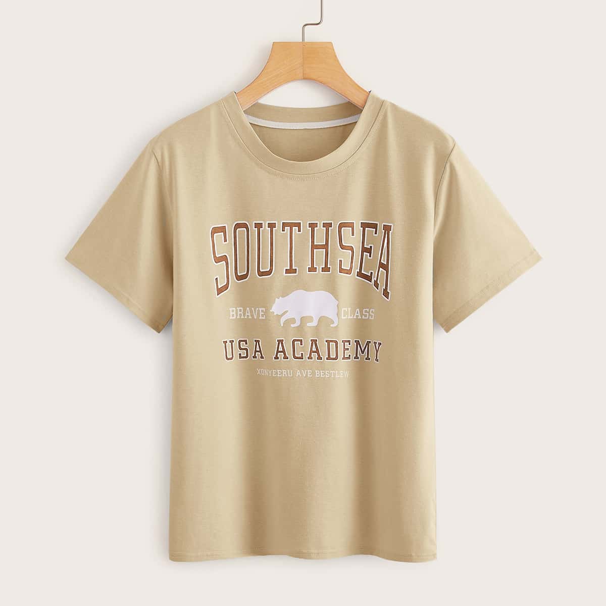 

Letter Graphic Tee, Beige