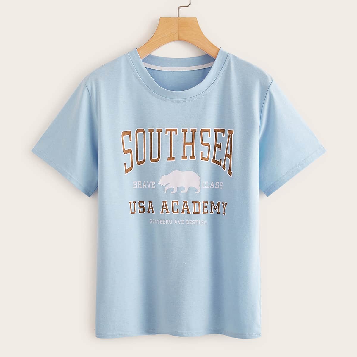 

Letter Graphic Blue Tee