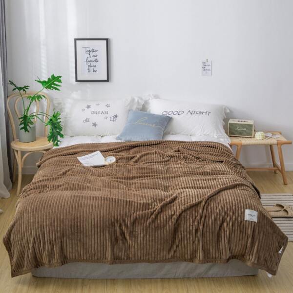 

1pc Solid Blanket, Coffee