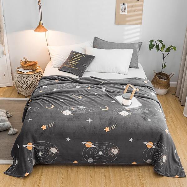 

Star Print Blanket, Grey