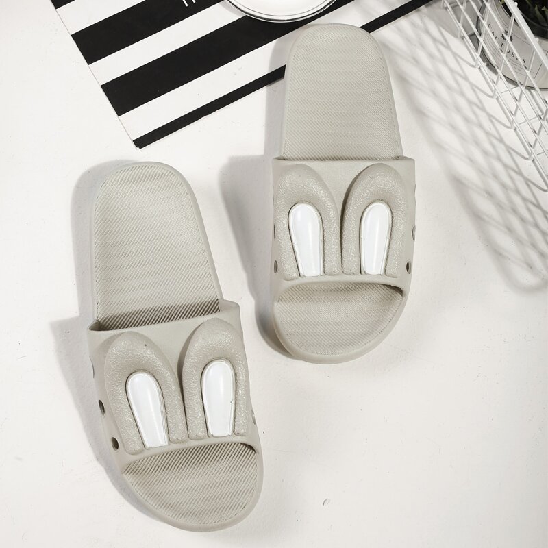 

Guys Ear Decor Wide Fit Slippers, Grey