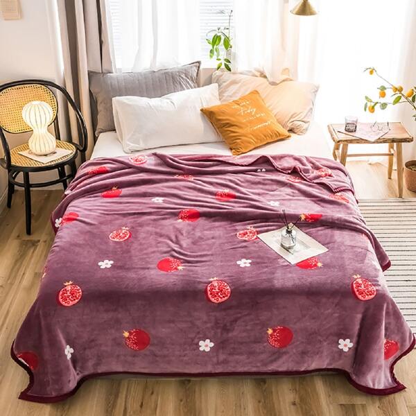 

Pomegranate Print Blanket, Purple