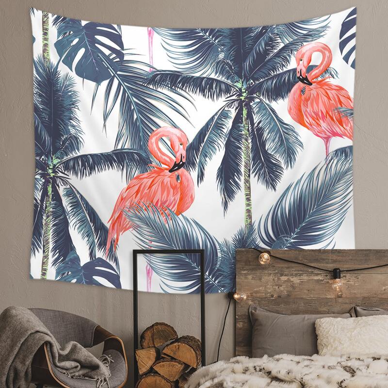 

Flamingo Print Tapestry, Multicolor