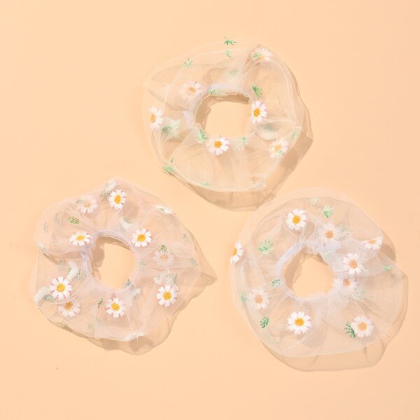 

3pcs Girls Daisy Pattern Scrunchie