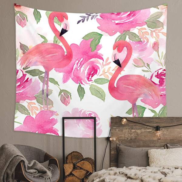 

Гобелен с принтом фламинго, Многоцветный