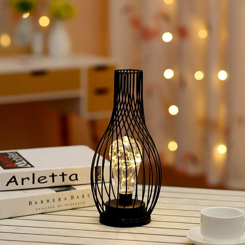 

1pc Flower Vase Shaped Iron Cover Night Light, Multicolor