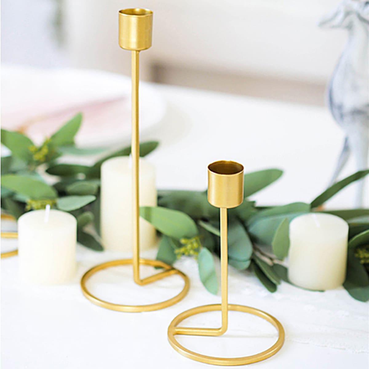 

1pc Metal Candle Holder, Gold