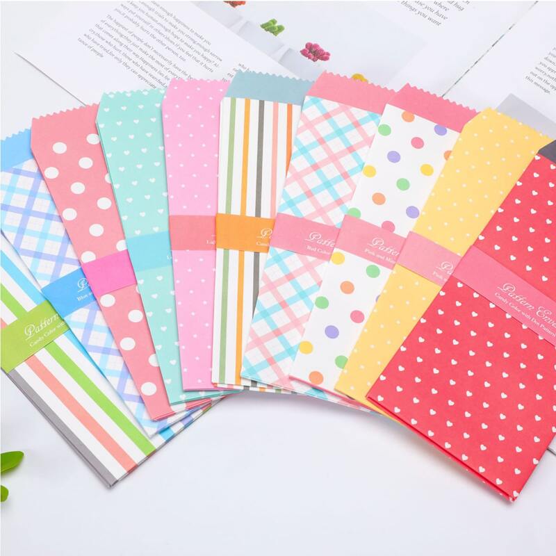 

10pcs Random Pattern Envelope, Multicolor
