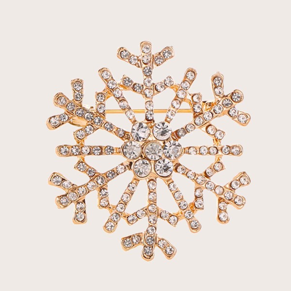 

Snowflake Design Brooch, Gold