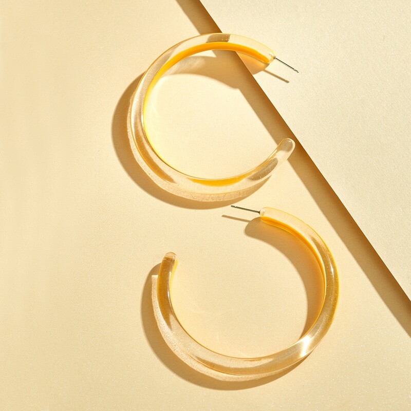 

Cuff Hoop Earrings, Yellow