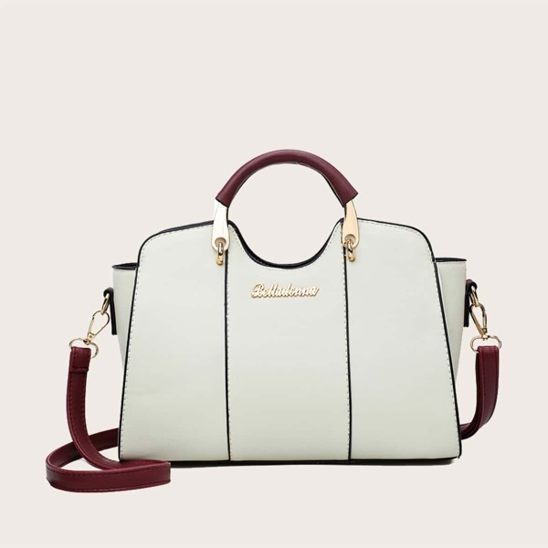 

Сумка-сэтчел с текстовым принтом, Белые