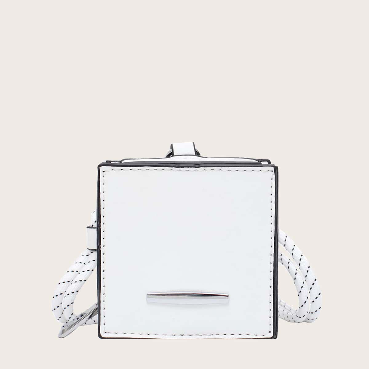 Mini Plain Crossbody Bag, White