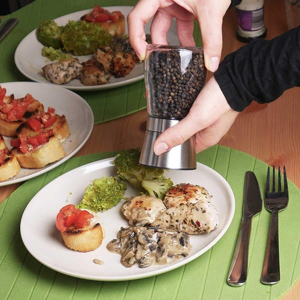 

2шт стеклянный ручной измельчитель перца, Белые